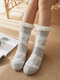 Femmes Noël Elk Sock Plus Velvet Sleep Socks Chaussettes de sol décontractées - gris