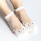 Women Summer Breathable Glass Silk Short Sock Elastic Anti-skid Ankle Socks - White