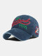 Men Embroidery Letter Pattern Baseball Cap Outdoor Sunshade Adjustable Hat - Navy