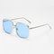 Unisex Retro Flat Mirror Square Large Frame Transparent Anti-UV Sunglasses For Woman - #03