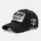 Cotton Baseball Cap With Letter Embroidered Hat - Black