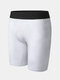 Men 3D Print Fabric Widen Waist Wicking Running Shorts Breathable Sports Stetch Tracks Shorts - White