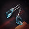 Elegant Irregular Gem Dangle Earrings Fashion Colorful Crystal Silver Earrings for Women - Blue