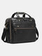 Men Retro Mltifunction Multi-Pocket  15.6 Inch Laptop Bag Briefcases Handbag Crossbody Bag - Black