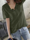 Повседневная футболка с коротким рукавом и карманом для отдыха - Армейский Зеленый
