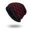 Hat Tide Knit Wool Hat Season Plus Warm Collision Color Small Square Head Outdoor Male Hat  - Wine Red