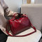 Women Pu Leather Large Capacity Handbag  - Red wine