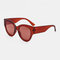 Women Full Frame Casual Fashion Classical Shape UV Protection Sunglasses - Red
