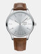 18 Colors Faux Leather Men Business Casual Normal Quartz Watches - #07