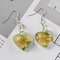 Bohemian Creative Luminous Ethnic Jewelry Earrings Flower Pattern Heart Dangle Earrings for Women - Yellow