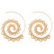 Exaggerated Spiral Heart Drop Shape Big Circle Hoop Gold Silver Color Dangle Earrings Gift for Her - Gold