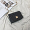 Texture Small Square  Chain Bag Mini Messenger Bag Shoulder Bag - Black