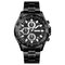 Visor de data masculino de aço inoxidável à prova d'água estilo empresarial pulso Watch Quartzo Watches - 04