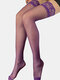 Women Nylon Lace Silicone Non-slip Lightweight Breathable High Socks - Purple