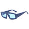 Men Anti-UV PC Lens Glasses Irregular Square Sunglasses  - Blue