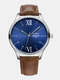 18 Colors Faux Leather Men Business Casual Normal Quartz Watches - #04