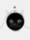 1 PC Casual Trend Cartoon Black Cat Pattern Glass Glass Pendant Necklace - #01