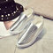 Hollow Out Heel Increasing Breathable Shoes - Silver
