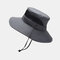 Mens Bucket Hat Outdoor Fishing Hat Climbing Mesh Breathable Sunshade Cap - Dark Gray