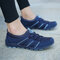 Comfortable Slip On Walking Slip Resistant Athletic Flat Shoes - Dark Blue