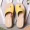 Plus Size Women Casual Comfy Clip Toe Orthopedic Bunion Corrector Braided Espadrilles Platform Sandals - Yellow