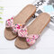  One Pair Home Slippers For Women Pastoral Floral Pattern Bow Knot Decor Comfy Linen Indoor Slippers - Pink