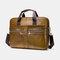 Men Genuine Leather Multi-pocket 14 Inch Laptop Bag Briefcase Business Handbag Crossbody Bag - #06
