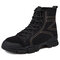 Men Anti-collision Canvas Slip Resistant Outdoor Casual Boots - Black