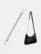 महिला धातु ठोस रंग लंबी श्रृंखला बैग गौण - चांदी