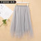 Irregular Mesh Pleated Skirt Female New Fairy Bud Silk Screen Skirt Black - Gray