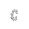Sweet Ear Clip Earrings Silver Gold Open Round Geometric Rhinestone Earrings Cute Jewelry for Women - Silver