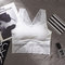 Silk Top Underwear No Steel Ring One-piece Wrapped Chest Lace Beauty Back Sports Sleep Bra - White