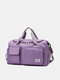 Women Oxfords Cloth Casual Large Capacity Travel Bag Wet and Dry Separation Design Waterproof Luggage - Purple