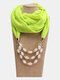 1 Stück Chiffon reine Farbe Harz Anhänger Dekor Sonnenschirm warm halten Schal Turban Schal Halskette - Leuchtendes Grün