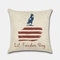 Taie d'oreiller fête nationale de l'indépendance américaine rétro peinte à la main 4 juillet impression numérique en lin - #4