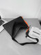 Men Oxford Contrast Color Waterproof Large Capacity Messenger Bag Casual Chain Design Shoulder Bag - Black