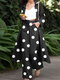 Allover Polka Dot Print Pocket Two Pieces Suit - Black