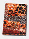Women Acrylic Artificial Wool Dual-use Patchwork Leopard Print Fashion Warmth Shawl Scarf - Coffee