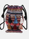 Women Straw Bohemian Stylish Fish Tassel Design Crossbody Bag Fashion Vintage Drawstring Shoulder Bag - Khaki