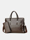 Men Business Large Capacity Waterproof Solid Color Crossbody Bag Handbag - #04