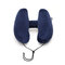Almohada de aire de viaje inflable en forma de H Soft Cojín de viaje de aire Cómodo Cuello Almohada de protección - Azul marino