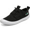 Men Ice Silk Cloth Non Slip Breathable Quick Drying Casual Driving Shoes - Black
