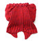 195x90cm Yarn Knitted Mermaid Tail Blanket Handmade Crochet Throw Super Soft Sofa Bed Mat - Red