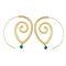 Exaggerated Spiral Drop Shape Big Circle Hoop Gold Silver Conch Earrings Gift for Her - Gold