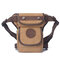 Vintage Canvas Sports Leg Bag Casual Outdoor Waist Bag Multi Pocket Solid Bag For Men - Khaki