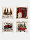 4 PCs Linen Christmas Decoration In Bedroom Living Room Sofa Cushion Cover Throw Pillow Cover Pillowcase - #01