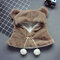 Baby Kids Warm Winter Hats Cute Thick Earflap Hood Hat Scarves For 3Y-12Y - Brown