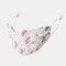 Women Printed Chiffon Face Mask Breathable Ethnic Floral Mask  - 02