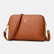 Women Crossbody Bags Medium Dome PU Leather Shoulder Purses Lightweight Handbags with Multi Pockets - Brown