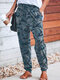 Camouflage Printed Drawstring Pants For Women - Army